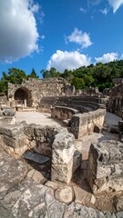 Fototapeta premium Ancient stone ruins under a bright sky