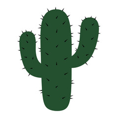 Naklejka premium Illustration of a vibrant green cactus isolated on a white background, showcasing the plant's unique shape and spiky details, perfect for design projects.