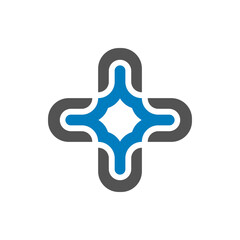 the logo consists of the letter U rotated. Abstract, outline and elegant.