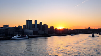 Obraz premium sunset in the city