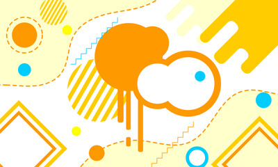 orange yellow geometric shapes funny style abstract background