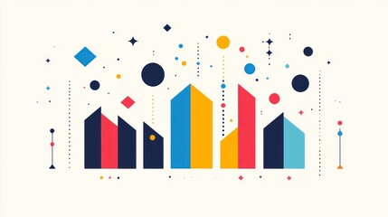 Obraz premium Abstract colorful geometric shapes, modern design, infographic elements, background design for presentation or website