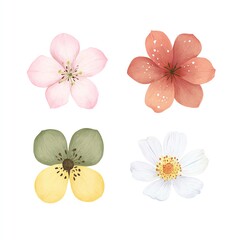 Pastel Blooms Four Delicate Flowers In Soft Colors,AStunning Floral Arrangement