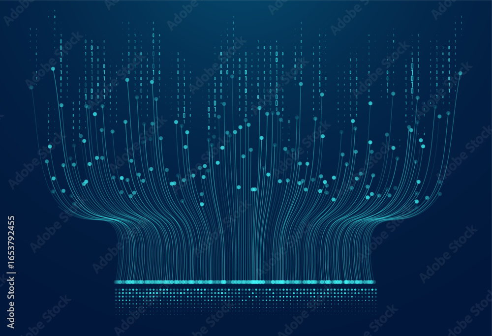 Poster abstract infographics visualization. big data code representation. futuristic network or business an