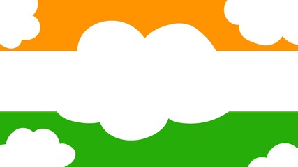 Illustration of the Indian flag colors: green, white, orange. Indian Independence Day, presentation, banner, poster, social media, greeting card.F	