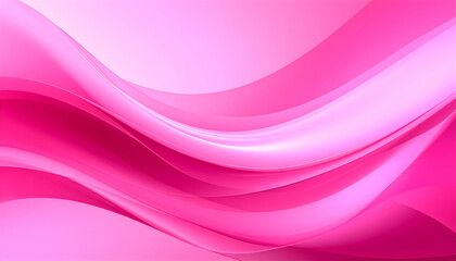 Abstract Pink Wave Design with Smooth Flowing Curves and Bright Lighting on a Gradient Background