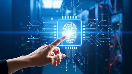 Biometric access control with fingerprint scanning for server room security systems - Powered by Adobe