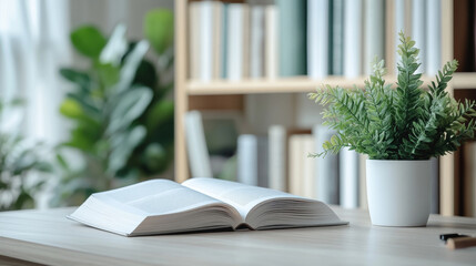 Open book on a table
