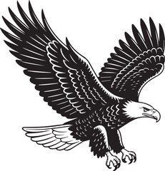 Obraz premium Majestic bald eagle in flight with wings spread wide