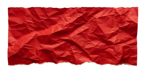 red torn  note paper with transparent background 