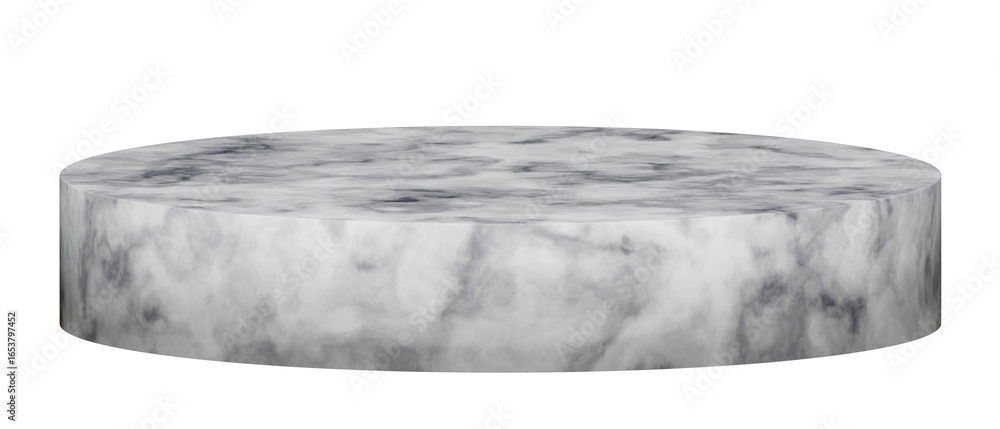 Poster 3d rendering marble stone cylinder podium round geometric form stand for create and design with isol