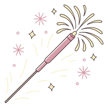 pink sparkler fireworks celebration clip art preview
