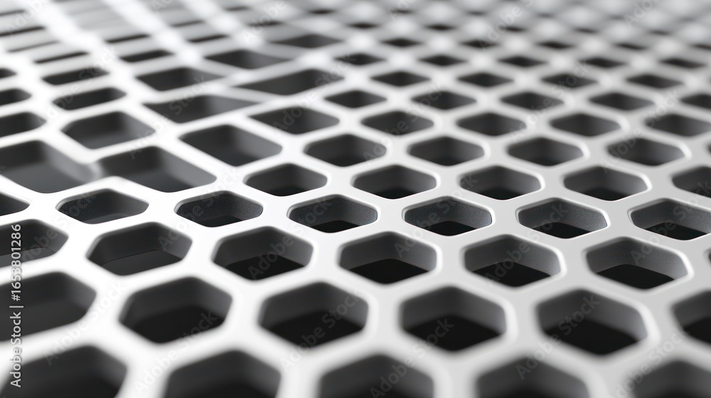 Aufkleber Abstract metallic honeycomb pattern, macro view, possible use in technology or design