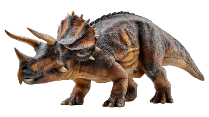 Magnificent Triceratops: A majestic Triceratops, with its signature three horns and frill, stands proudly, offering a glimpse into the prehistoric world.