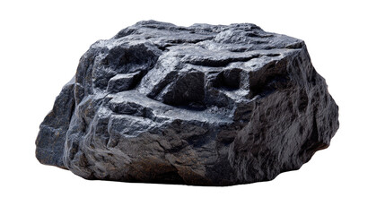 Rugged Rock: A detailed photograph of a dark grey rock with a rough, textured surface.