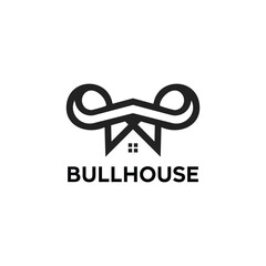 Bullhouse real estate house logo vector