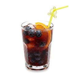 Refreshing Blueberry and Orange Cocktail in a Glass