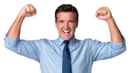 Unleashing Triumph: A close-up shot of a triumphant individual, radiating joy and strength, celebrating a personal or professional triumph in a photorealistic composition.