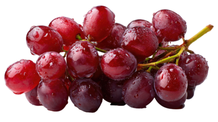 Red Grape Cluster: A captivating cluster of ripe, glistening red grapes, perfectly capturing the essence of freshness and natural sweetness.