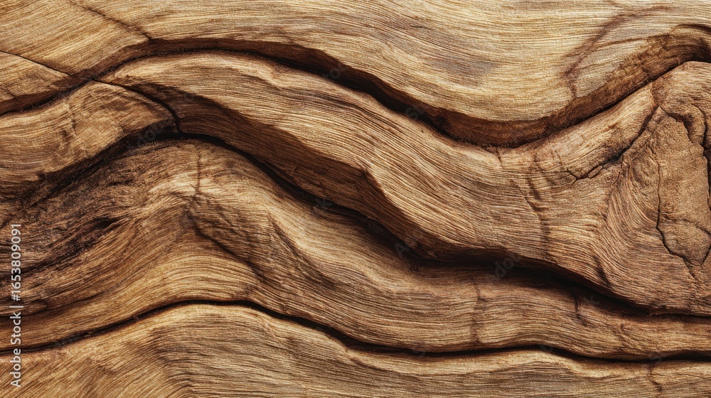 Poster close-up of a weathered wood surface showcasing intricate lines and patterns. the natural grain and 