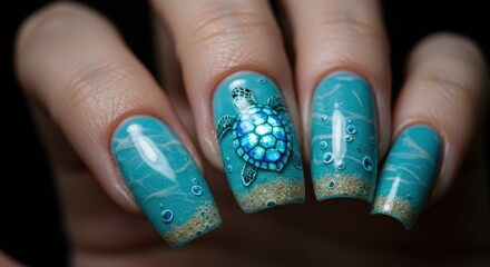 Ocean Turtle Nail Art Stunning Aquatic Designs