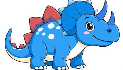 Obraz premium Cute blue dinosaur