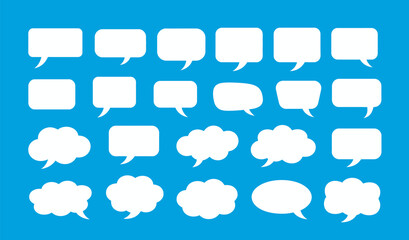 Speech bubbles vector set communication dialog cloud shape
