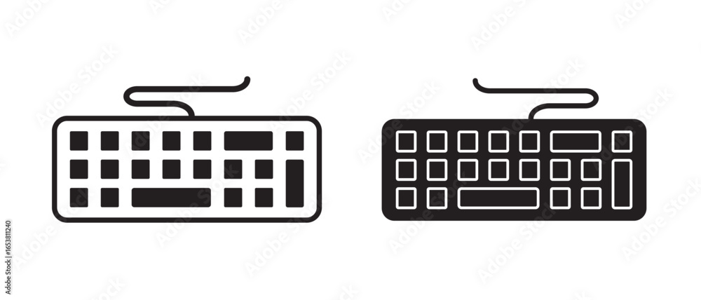 Poster computer keyboard icon transparent vector isolated