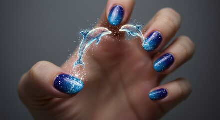 Dazzling Dolphin Nail Art Dive into a World of Underwater Beauty