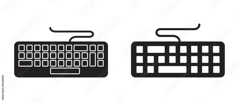 Poster keyboard icon vector from computer interface collection. thin line keyboard outline icon vector illu