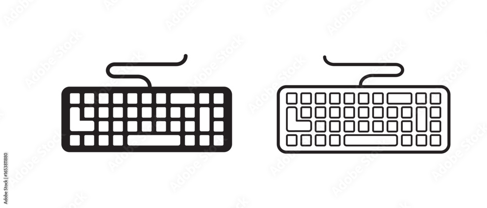 Poster keyboard icon vector from computer interface collection. thin line keyboard outline icon vector illu