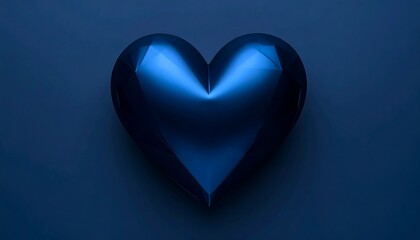 Dark blue heart shape on dark blue background