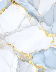 Naklejka premium Elegant marble texture with gold accents and soft blue hues, creating a luxurious and sophisticated design