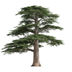 A majestic evergreen tree stands tall, its vibrant green foliage a testament to life and resilience. Witness the power of nature in full splendor.