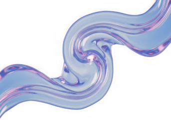 Iridescent swirling liquid wave on black background