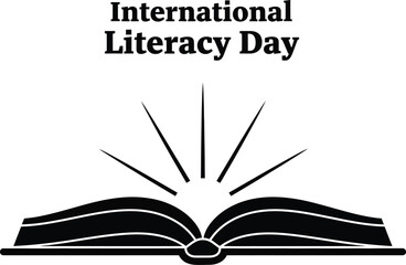 International literacy day with open book concept of education, reading, and knowledge for a better world and future