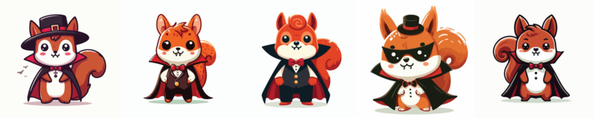 Dracula costumed squirrel vector