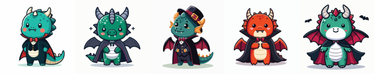 dragon vector in Dracula costume