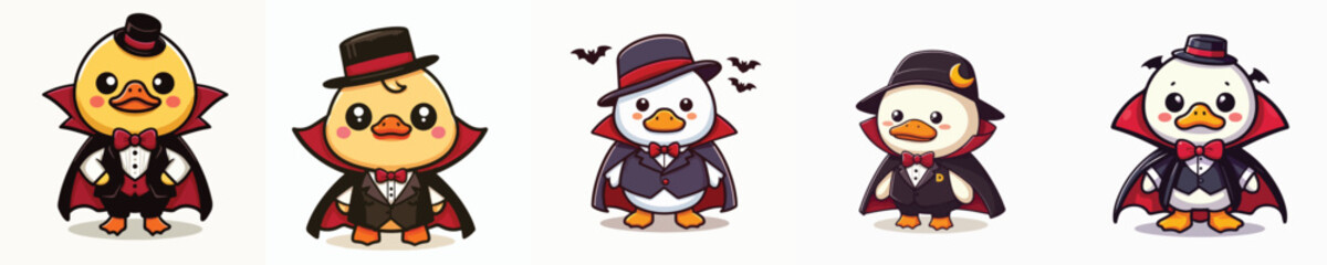 Dracula costumed duck vector