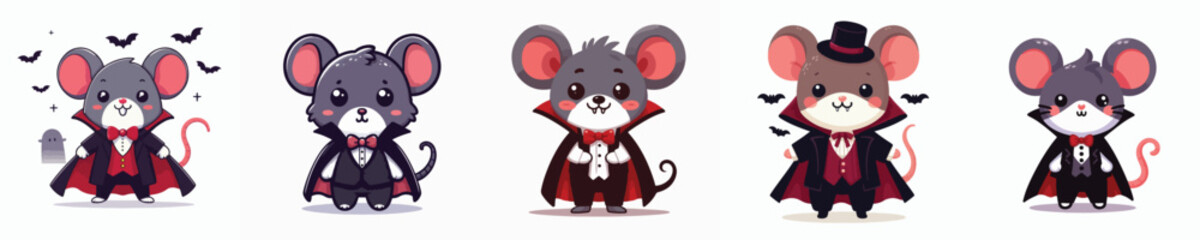 Dracula costumed mouse vector
