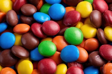 M And M Candy. Assortment of Vibrant Chocolate Candy for Decoration