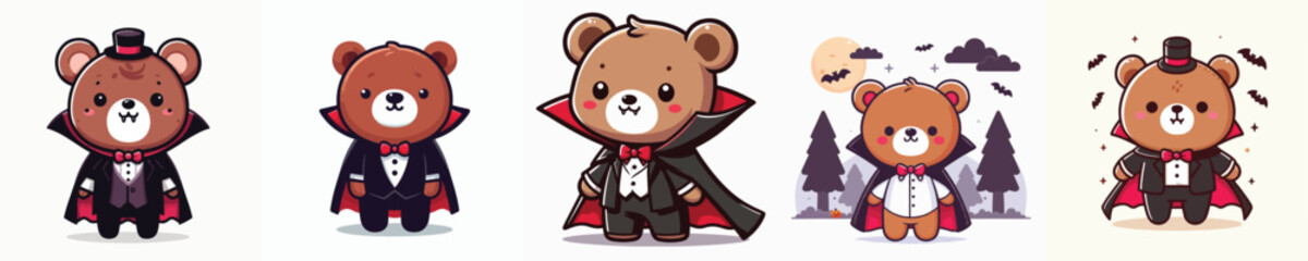 Dracula costumed bear vector