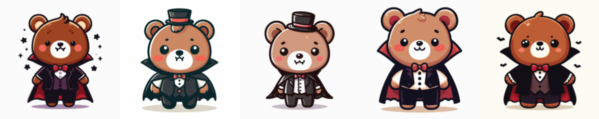 Dracula costumed bear vector
