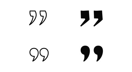 Four Styles of Black Quotation Marks Graphic