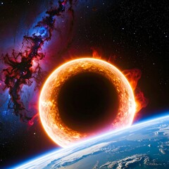 Fiery cosmic event over Earth