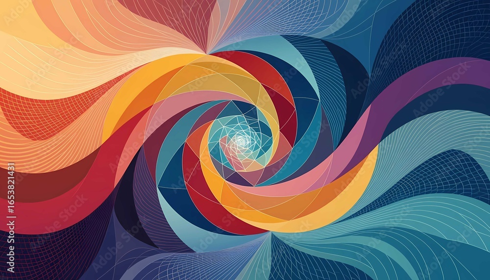 Poster abstract 3d background with swirling colours geometric pattern modern design