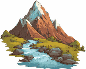 "Majestic Mountain River Landscape"