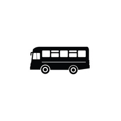 Simple black silhouette of a passenger bus