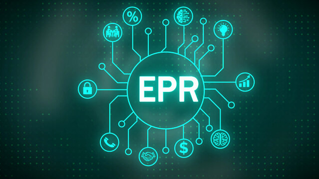 EPR business concept diagram with icons and connections