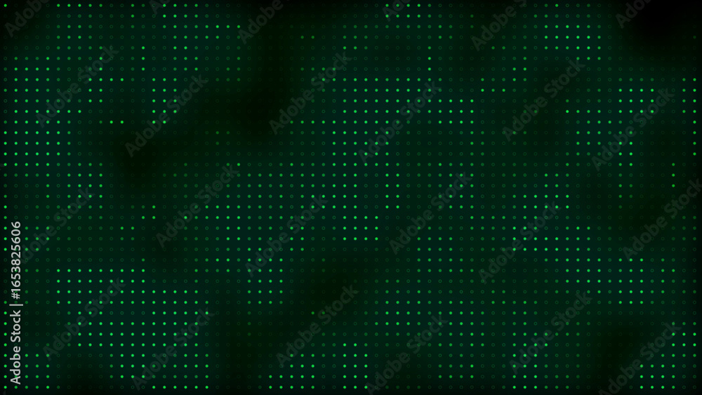 Poster green digital grid pattern with soft focus background